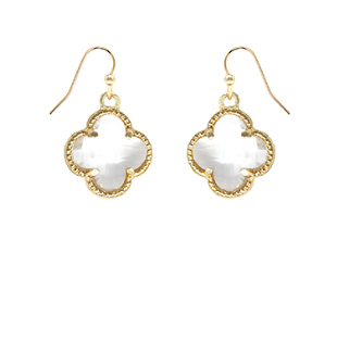 Clear Quatrefoil Earrings