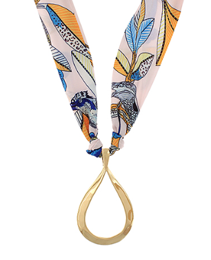 Gold Teardrop Scarf Necklace