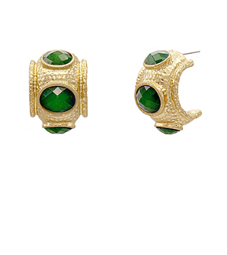 Mia Emerald Hoop