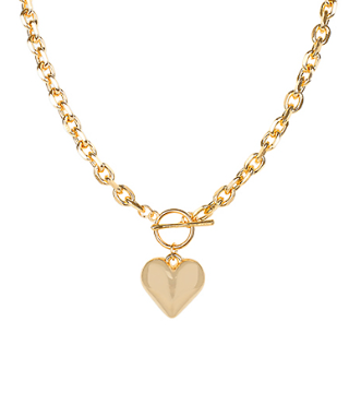Puffy Heart Toggle Necklace