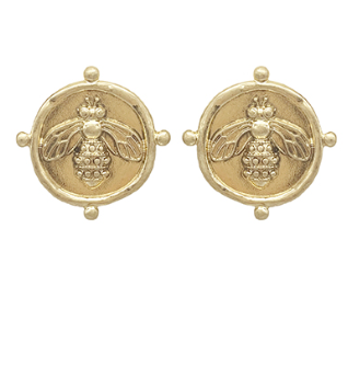 Vintage Bee Coin Earring