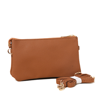 Brown Three Compartment Purse