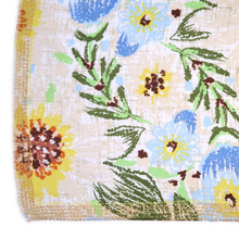 Beige Trim Floral Scarf