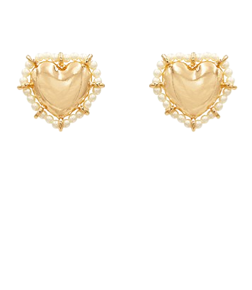 Heart Pearl Stud