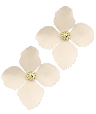 Ivory Flower Post Earring