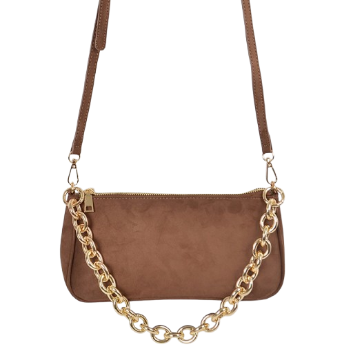 Brown Micro Suede Bag