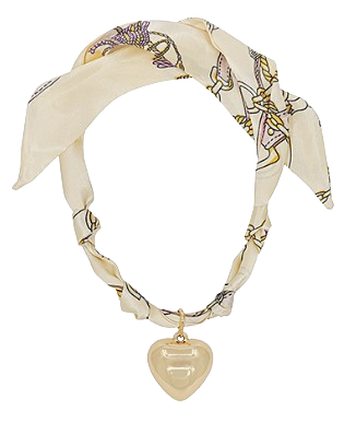 Ivory Bold Heart Scarf Necklace