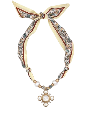 MOP Cross Scarf Necklace