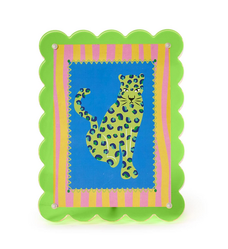Green Cheetah 5x7 Scallop Frame