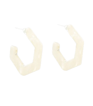 Ivory Hexagon Hoop