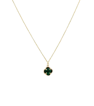 Green Quatrefoil Necklace