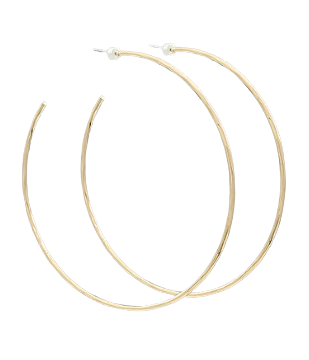 Matte Gold Hammered Hoop
