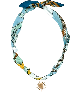 Blue Starburst Scarf Necklace