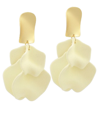 Ivory Velvet Petal Earrings