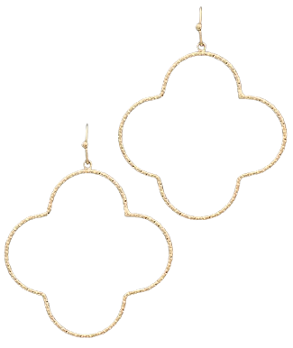 Gold Open Quatrefoil Earring