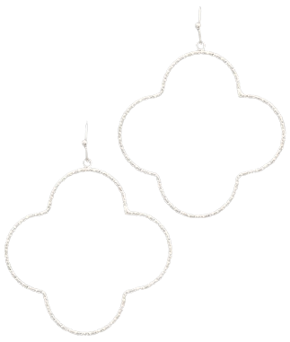 Silver Open Quatrefoil Earring