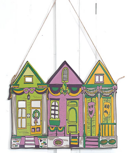 Mardi Gras Parade Houses Door Hanger