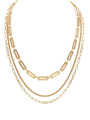 Set of 3 Gold Square Chain