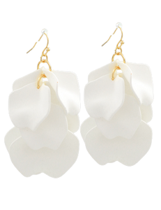 White Petal Cluster Earrings