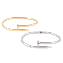 Silver Curved Nail Bracelet