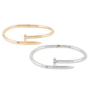 Silver Curved Nail Bracelet