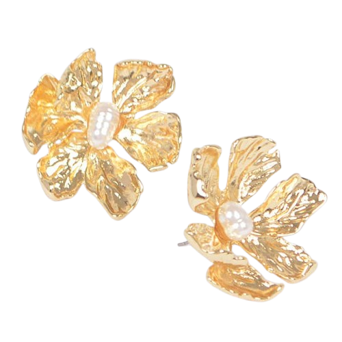 Vintage Pearl Flower Earrings