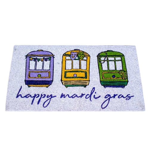 Mardi Gras Streetcar Doormat