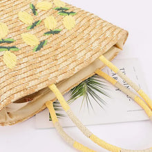Lemon Straw Tote Bag
