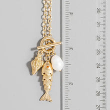 Pearl Fish Shell Charm Necklace