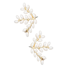 Pearl Leaf Post Earrings