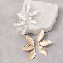 Gold Three Leaf Earrings