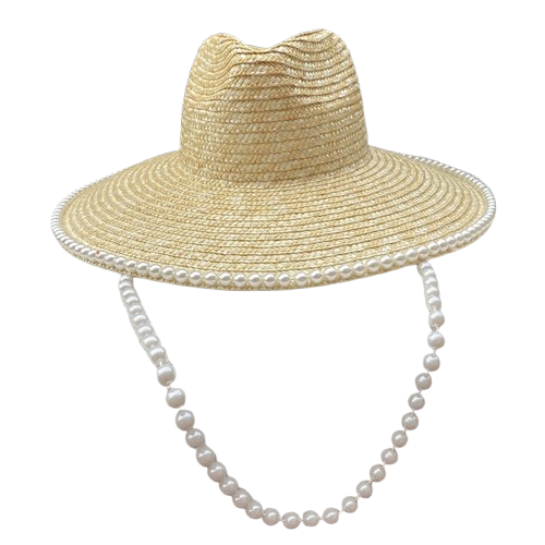 Pearl Large Brim Straw Hat