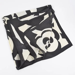 Black Floral Square Scarf
