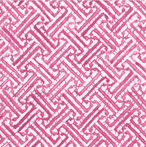 Pink Fretwork Cocktail Napkin