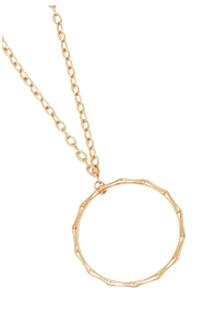Gold Bamboo Circle Necklace