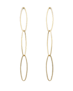 Triple Oval Link Dangle Earrings
