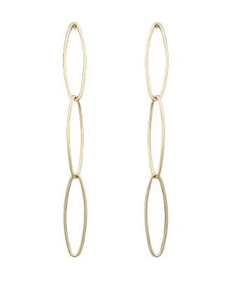 Triple Oval Link Dangle Earrings