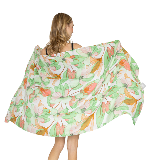 Pink & Green Floral Scarf
