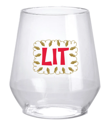 Lit Stemless Wine