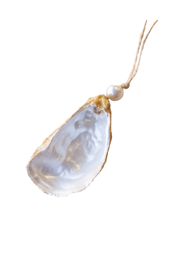 Oyster Ornament with Pearl