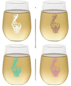 Set of 4 Pelican Stemless Wine