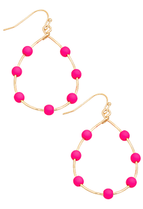 Fuchsia Ball Teardrop Earrings