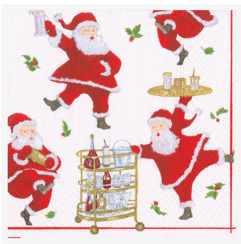 Santa with Bar Cart Napkin