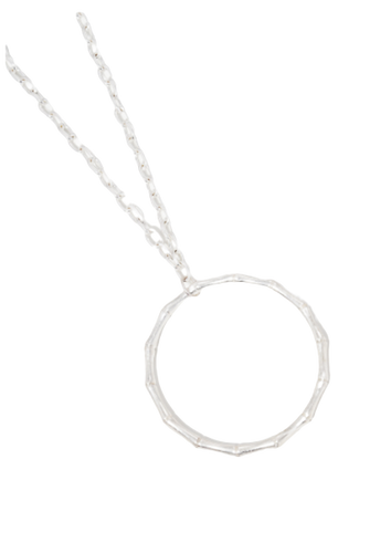 Silver Bamboo Circle Necklace