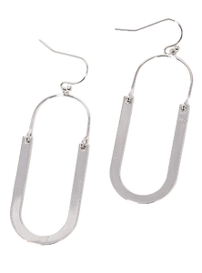 Silver Long U-Shaped Earrings