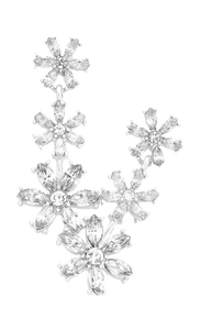 Silver Triple Flower Earrings