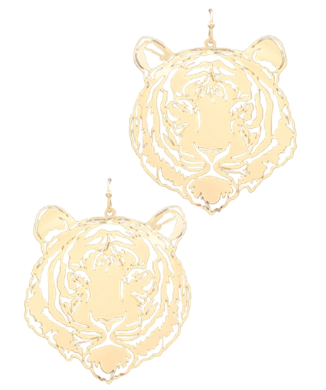 Gold Tiger Earrings