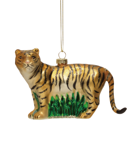 Mercury Glass Tiger Ornament
