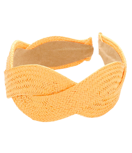 Yellow Wavy Straw Headband