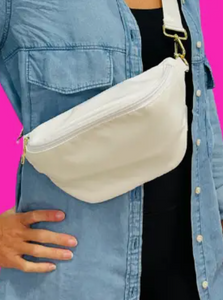 White Nylon Sling Bag